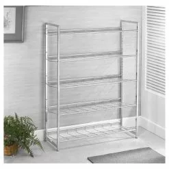 CARO-Möbel Schuhregal VALERIO Metall Verchromt, 5 Ablagen -Sideboards Verkäufe 94691 3