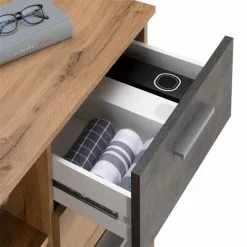 CARO-Möbel Kommode CHICAGO Wotan Eiche/Beton Dunkel, 4 Schubladen, 1 Tür -Sideboards Verkäufe 94719 5