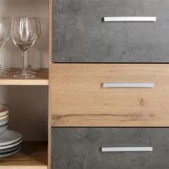 CARO-Möbel Kommode CHICAGO Wotan Eiche/Beton Dunkel, 4 Schubladen, 1 Tür -Sideboards Verkäufe 94719 6