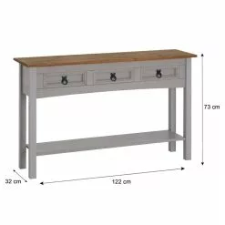 CARO-Möbel Konsolentisch RAMON Kiefer Massiv Mit 3 Schubladen, Grau/braun -Sideboards Verkäufe 94720 7 N2