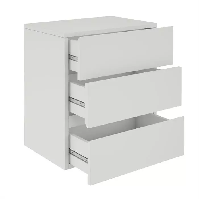 CARO-Möbel Hängeregal Nachtschrank ANNO Mit 3 Schubladen In Weiß 2 CARO-Möbel Hängeregal Nachtschrank ANNO Mit 3 Schubladen In Weiß – Bild 2