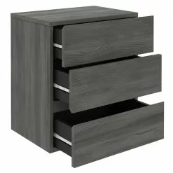 CARO-Möbel Hängeregal Nachtschrank ANNO Mit 3 Schubladen In Esche Grau