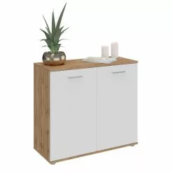 CARO-Möbel Kommode CHICAGO Wotan Eiche/weiß, 2 Türen