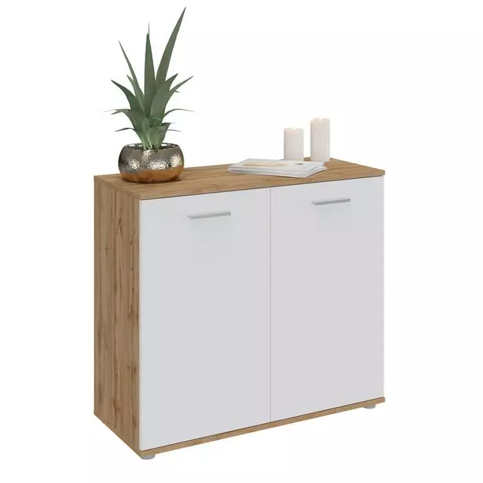 CARO-Möbel Kommode CHICAGO Wotan Eiche/weiß, 2 Türen 1 CARO-Möbel Kommode CHICAGO Wotan Eiche/weiß, 2 Türen
