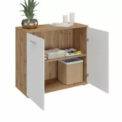 CARO-Möbel Kommode CHICAGO Wotan Eiche/weiß, 2 Türen 7 CARO-Möbel Kommode CHICAGO Wotan Eiche/weiß, 2 Türen -Sideboards Verkäufe 94747 2 N1