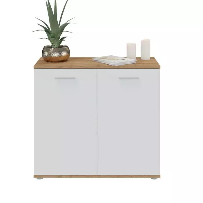 CARO-Möbel Kommode CHICAGO Wotan Eiche/weiß, 2 Türen 5 CARO-Möbel Kommode CHICAGO Wotan Eiche/weiß, 2 Türen – Bild 5