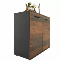 CARO-Möbel Kommode CHICAGO Mit 2 Türen In Beton Dunkel/Old Style -Sideboards Verkäufe 94748 2 N