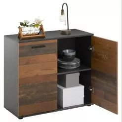 CARO-Möbel Kommode CHICAGO Mit 2 Türen In Beton Dunkel/Old Style -Sideboards Verkäufe 94748 3 N