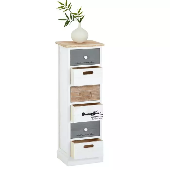 CARO-Möbel Kommode AVIANO Mit 6 Schubladen In Weiß 3 CARO-Möbel Kommode AVIANO Mit 6 Schubladen In Weiß – Bild 3