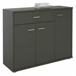 CARO-Möbel Sideboard ESTELLE Mit 3 Türen, 1 Schublade In Grau