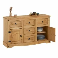 CARO-Möbel Sideboard SALSA, Kiefer Massiv, Mit 5 Schubladen Und 2 Türen -Sideboards Verkäufe 94834 2