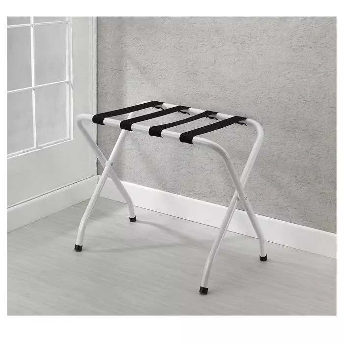 CARO-Möbel Kofferständer LUGGAGE Metall Weiß Lackiert, Klappbar 3 CARO-Möbel Kofferständer LUGGAGE Metall Weiß Lackiert, Klappbar – Bild 3