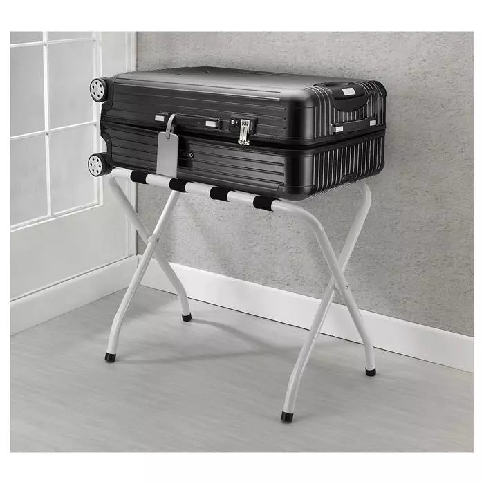 CARO-Möbel Kofferständer LUGGAGE Metall Weiß Lackiert, Klappbar 5 CARO-Möbel Kofferständer LUGGAGE Metall Weiß Lackiert, Klappbar – Bild 5