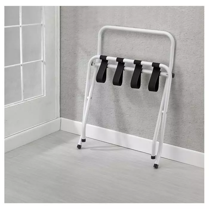 CARO-Möbel Kofferständer SUITE In Weiß Klappbar Mit Wandschutz 4 CARO-Möbel Kofferständer SUITE In Weiß Klappbar Mit Wandschutz – Bild 4