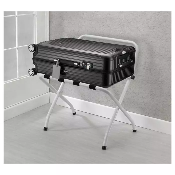 CARO-Möbel Kofferständer SUITE In Weiß Klappbar Mit Wandschutz 5 CARO-Möbel Kofferständer SUITE In Weiß Klappbar Mit Wandschutz – Bild 5