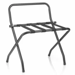 CARO-Möbel Kofferständer SUITE In Schwarz Klappbar Mit Wandschutz