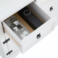 CARO-Möbel Mexico Sideboard RURAL Kiefer Massiv Mit 5 Schubladen Und 2 Türen In Weiß -Sideboards Verkäufe 94858 10