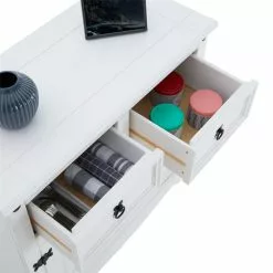 CARO-Möbel Mexico Kommode RURAL Aus Kiefer Massiv Mit 4 Schubladen In Weiß -Sideboards Verkäufe 94861 6