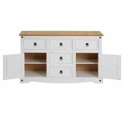 CARO-Möbel Sideboard CAMPO, Kiefer Massiv Weiß, Mit 5 Schubladen Und 2 Türen -Sideboards Verkäufe 94865 3