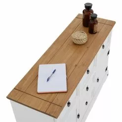 CARO-Möbel Sideboard CAMPO, Kiefer Massiv Weiß, Mit 5 Schubladen Und 2 Türen -Sideboards Verkäufe 94865 4