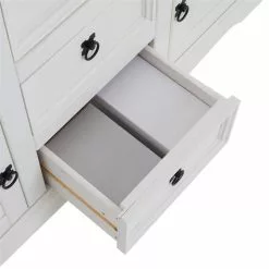 CARO-Möbel Sideboard CAMPO, Kiefer Massiv Weiß, Mit 5 Schubladen Und 2 Türen -Sideboards Verkäufe 94865 5