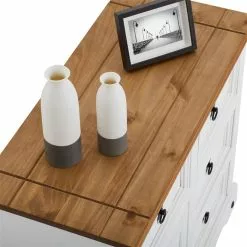 CARO-Möbel Kommode CAMPO, Kiefer Massiv Weiß, Mit 4 Schubladen Und 1 Tür -Sideboards Verkäufe 94868 4