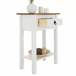 CARO-Möbel Konsolentisch CAMPO Kiefer Massiv Mit 1 Schublade, Weiß/braun -Sideboards Verkäufe 94872 5