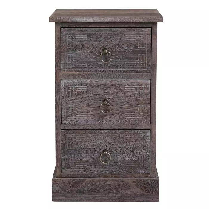 CARO-Möbel Nachttisch ENZO Mit 3 Schubladen 2 CARO-Möbel Nachttisch ENZO Mit 3 Schubladen – Bild 2