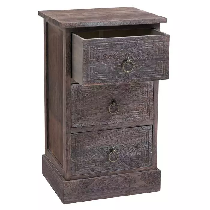 CARO-Möbel Nachttisch ENZO Mit 3 Schubladen 3 CARO-Möbel Nachttisch ENZO Mit 3 Schubladen – Bild 3