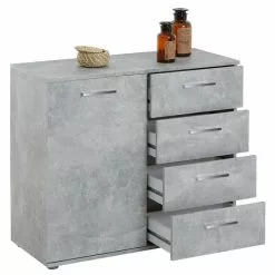 CARO-Möbel Kommode CHICAGO Betonoptik, 4 Schubladen, 1 Tür -Sideboards Verkäufe 94938 2 N