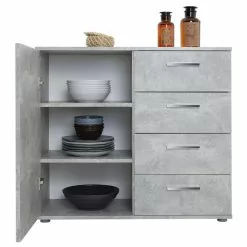 CARO-Möbel Kommode CHICAGO Betonoptik, 4 Schubladen, 1 Tür -Sideboards Verkäufe 94938 3