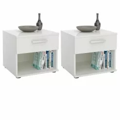 CARO-Möbel Nachttisch MARY Im 2er Set In Weiß