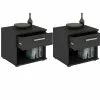 CARO-Möbel Nachttisch MARY Im 2er Set In Schwarz