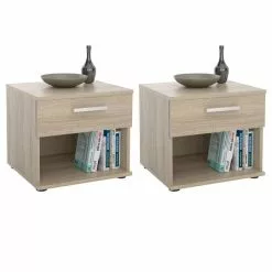 CARO-Möbel Nachttisch MARY Im 2er Set In Sonoma Eiche