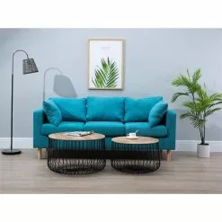 CARO-Möbel Couchtisch PADOVA 2er Set Natur, Metallkörbe Mit Deckel -Sideboards Verkäufe 94996 1