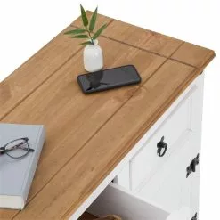 CARO-Möbel Sideboard CAMPO, Kiefer Massiv Weiß, Mit 3 Schubladen Und Türen -Sideboards Verkäufe 95040 4 N