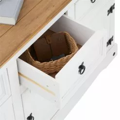 CARO-Möbel Sideboard CAMPO, Kiefer Massiv Weiß, Mit 3 Schubladen Und Türen -Sideboards Verkäufe 95040 6 N