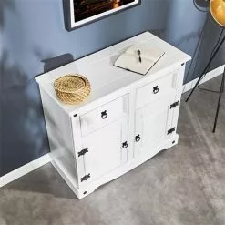 CARO-Möbel Mexico Kommode RURAL Aus Kiefer Massiv In Weiß -Sideboards Verkäufe 95041 A0 N3