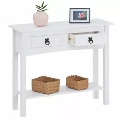 CARO-Möbel Konsolentisch RURAL, Kiefer Massiv, Mit 2 Schubladen, Mexico Möbel -Sideboards Verkäufe 95048 2 N2