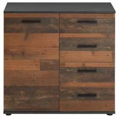 CARO-Möbel Kommode CHICAGO Beton Dunkel/Old Style, 4 Schubladen, 1 Tür 8 CARO-Möbel Kommode CHICAGO Beton Dunkel/Old Style, 4 Schubladen, 1 Tür -Sideboards Verkäufe 95054 2 N