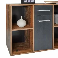 CARO-Möbel Eckschreibtisch DIEGO Mit Regal In Old Style/Beton Dunkel -Sideboards Verkäufe 95055 4