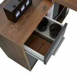 CARO-Möbel Eckschreibtisch LENA Mit Regal In Old Style/Beton Dunkel -Sideboards Verkäufe 95056 2 N