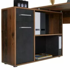 CARO-Möbel Eckschreibtisch LENA Mit Regal In Old Style/Beton Dunkel -Sideboards Verkäufe 95056 4