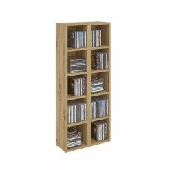 CARO-Möbel CD / DVD Regal CHART Mit 10 Fächern In Asteiche -Sideboards Verkäufe 95057 2