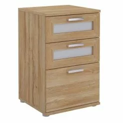 CARO-Möbel Nachttisch MARIKE In Wildeiche Mit 3 Schubladen