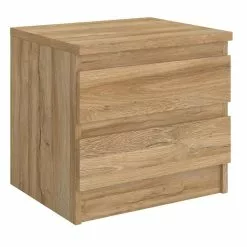 CARO-Möbel Nachttisch ASTER Mit 2 Schubladen, In Wildeiche