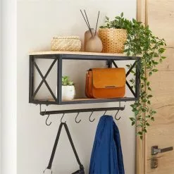 CARO-Möbel Wandgarderobe ARMANDO Schwarz/braun -Sideboards Verkäufe 95193 AC2