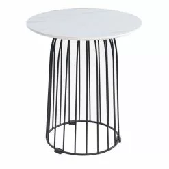 CARO-Möbel Couchtisch SALAMANCA Rund In Marmor Weiß -Sideboards Verkäufe 95197 2