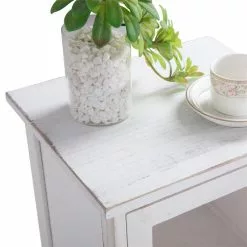 CARO-Möbel Vitrine ETANIA Weiß Mit 2 Schubladen Im Vintage Look -Sideboards Verkäufe 95218 3