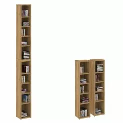 CARO-Möbel CD / DVD Regal CHART Mit 10 Fächern In Wildeiche